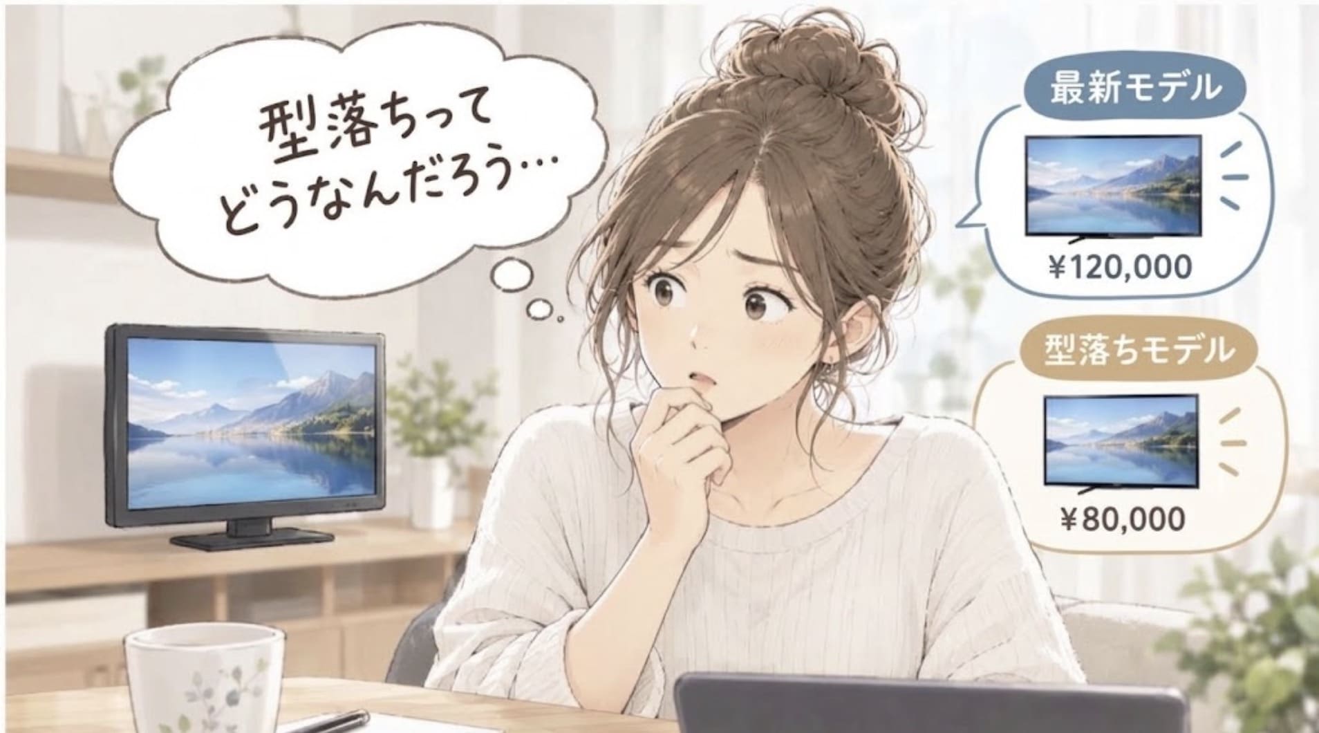 型落ちテレビ