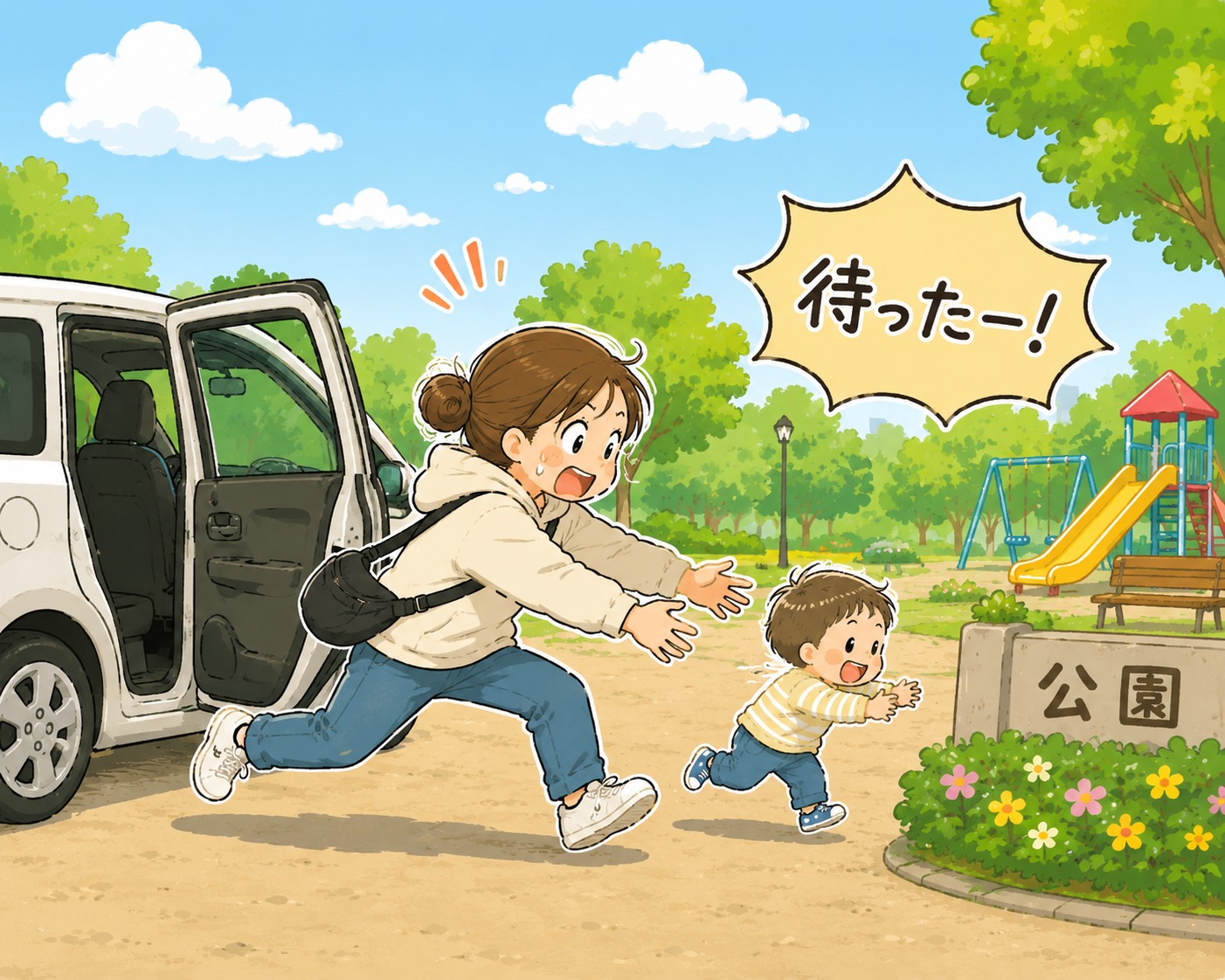 公園で目が離せない2〜3歳の頃の思い出写真