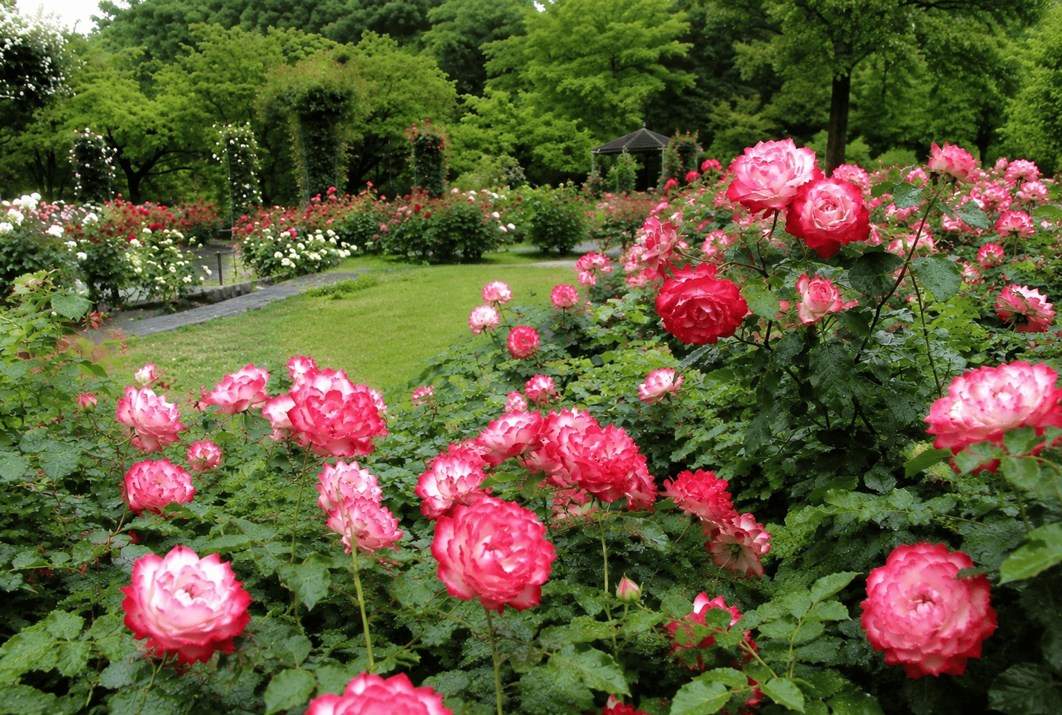 多可町余暇村公園 春のバラ園