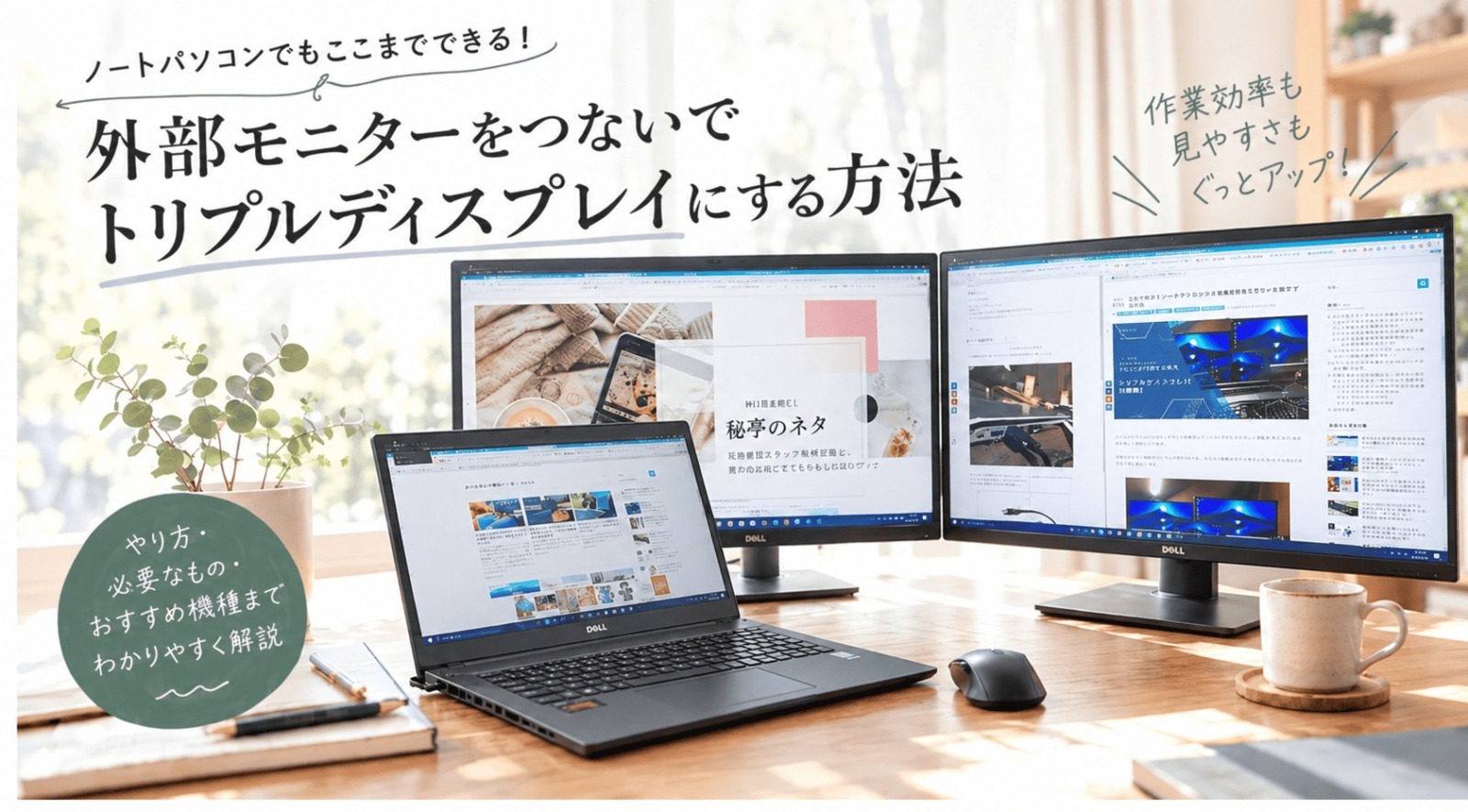 ノートパソコン３画面やり方